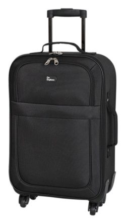 Go Explore Soft 4 Wheeled Small Suitcase - Black.